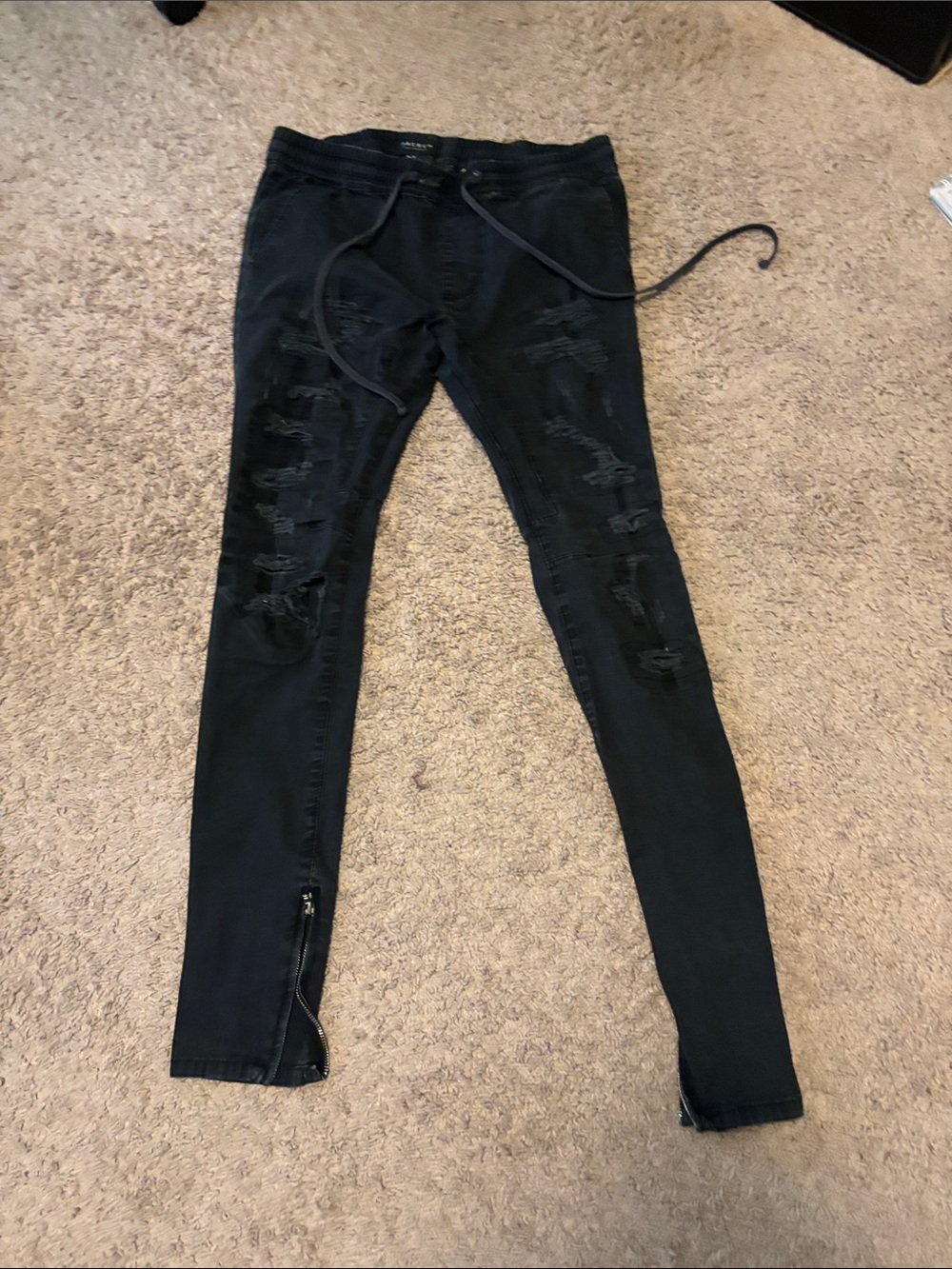 PacSun Black Distressed Skinny Jogger Pants
